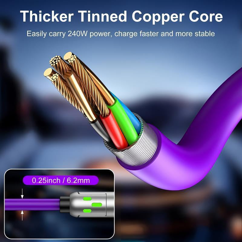 6.6Ft 4-In-1 Multi USB Charging Cable with USB A,Type C,Lightning-Max65W Fast Charging